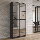 Ashworth Metallic Grey 2 Door Mirrored Hall Cupboard - Pendle Village Furniture